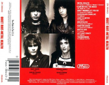 Quiet Riot - Metal Health - back cover - CD - promo pic - #2014KDFB