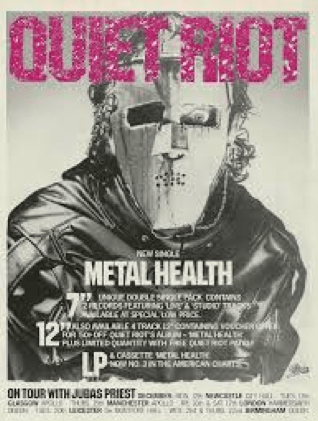 Quiet Riot - promo flyer - UK - 1983 - Metal Health - tour dates