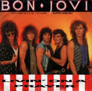 Bon Jovi - Livin' On A Prayer - 45rpm - single cover sleeve - #1986JBJ