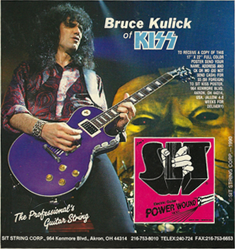 Bruce Kulick - Kiss - SIT guitar strings - promo flyer - #1987