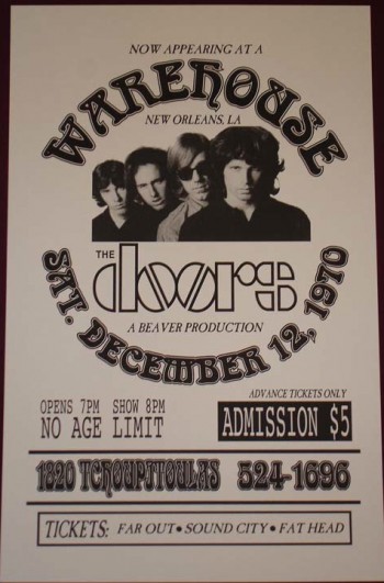 The Doors - Last Show promo flyer - 1970 - New Orleans