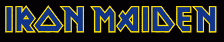 Iron Maiden - classic band logo - yellow - blue - black