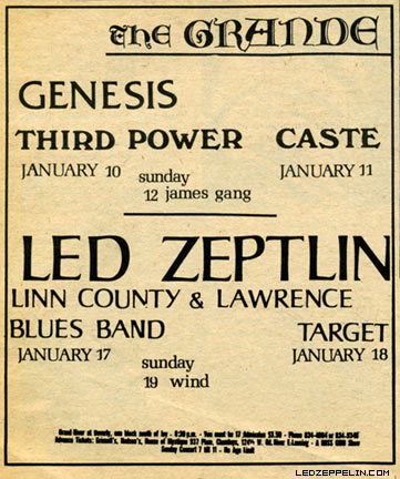 Led Zeppelin - The Grande Ballroom - concert flyer - #1969LZ