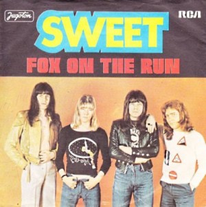 Sweet - Fox On The Run - promo pic - 45rpm cover sleeve - #1976BC