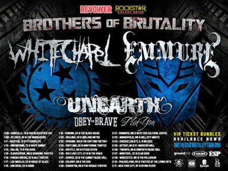 White Chapel - Emmure - Unearth - Brothers Of Brutality Tour - promo flyer - #2013WCMO