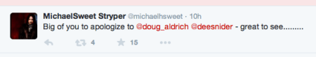Michael Sweet - twitter response - 2 - to Dee Snider - February 2015 - #7772