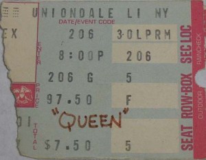 Queen - Concert Ticket Stub - Feb 6th - Nassau Coliseum - #QTLMO0206