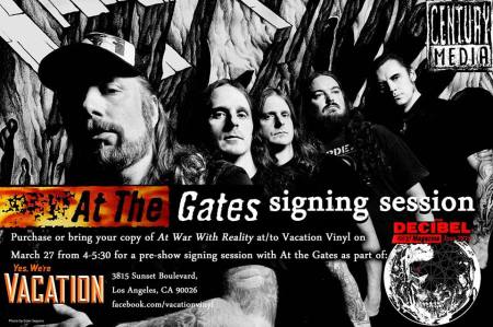 At The Gates - Vacation Vinyl - signing - March 27 - 2015 - promo flyer
