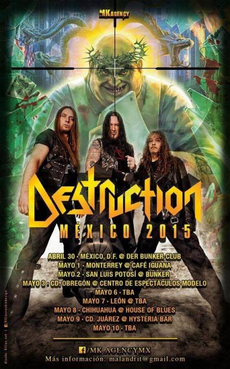 Destruction - Mexico Tour Dates - 2015 - promo flyer - #33055DMO