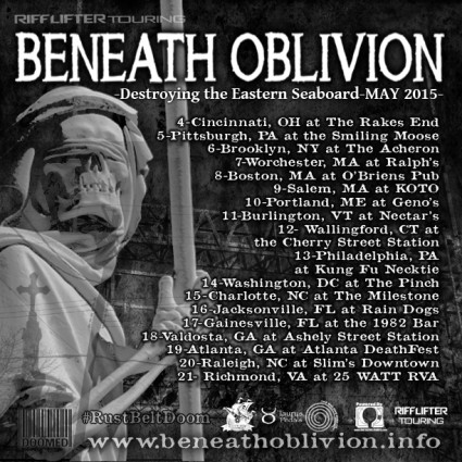Beneath Oblivion - promo tour flyer - Spring - 2015 - #042415MO