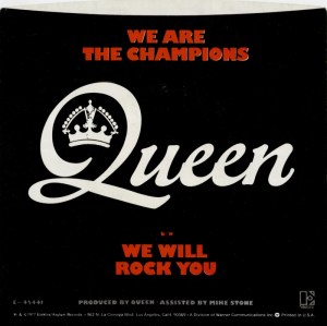 Queen - We Are The Champions - We Will Rock You - 45rpm - back cover sleeve