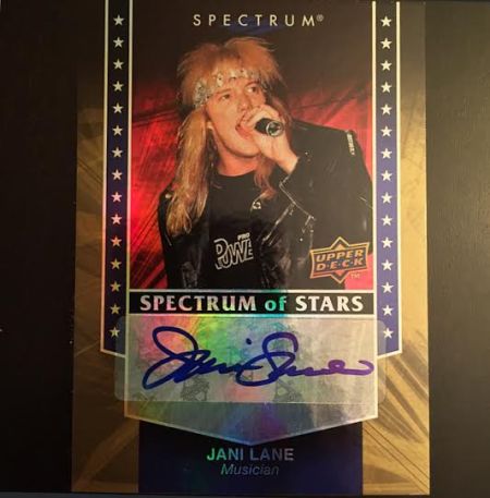 Jani Lane - Autographed UD card - front - Metal Odyssey - 2015