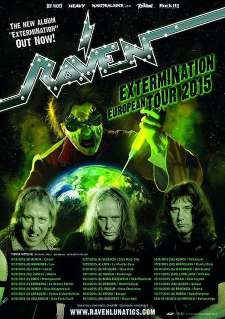 Raven - Extermination Tour - 2015 - Europe - promo flyer - #3308MOR