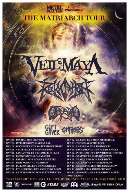 Veil Of Maya - Revocation - The Matriarch Tour - promo flyer - 2015 - Spring - #003MO