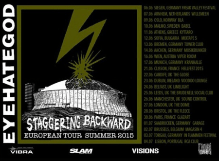 Eyehategod - Staggering Backward Summer European Tour - promo flyer - 2015 - #0606EMOMW