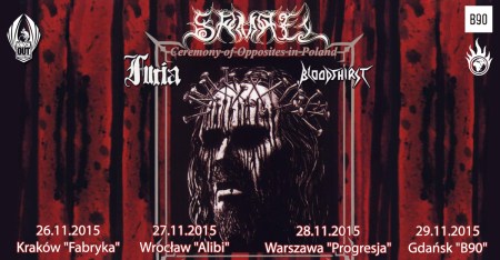Samael - Furia - Bloodthirst - promo tour flyer - Poland - 2015 - November