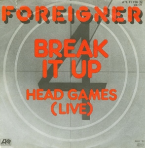Foreigner - Break It Up - Head Games Live - 45rpm - cover sleeve promo - #81MIMAMNS