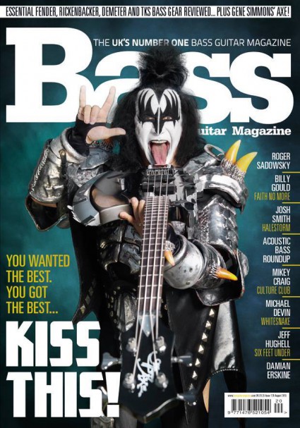 Gene Simmons - Bass Guitar Magazine - cover feature promo pic - 2015 - #KMOMMSSOTF