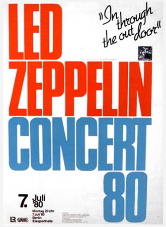 Led Zeppelin - Concert 80 - tour flyer - July 7 - #0780MOSMNSLEO