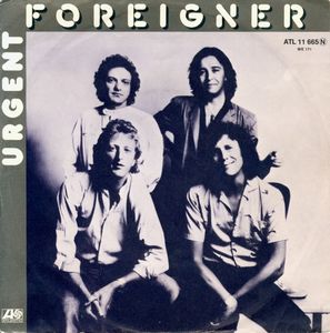FOREIGNER - Urgent - 45rpm cover sleeve promo pic - 1981 - #MMNS3333