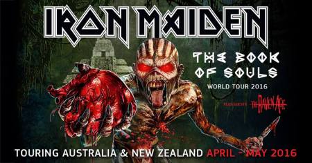 Iron Maiden - The Book Of Souls World Tour 2016 - Australia - New Zealand - promo flyer - #30609MMSNS24HB