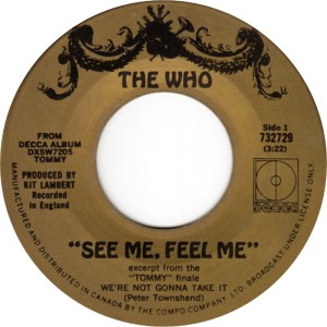 The Who - See Me Feel Me - 1970 - promo 45rpm pic - #MO3333SSNM