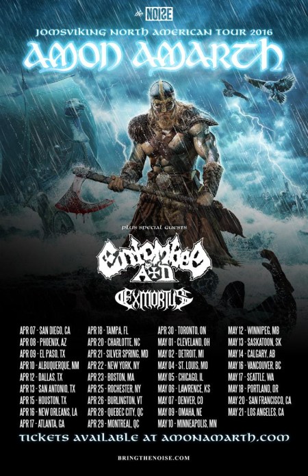 Amon Amarth - Entombed AD - Exmortus - April - May - 2016 - Tour Promo Flyer - 2016 - #MOILMFD3399