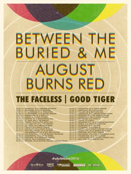 Between The Buried And Me - August Burns Red - promo flyer - Spring 2016 Tour - #MO33ILMFD99099