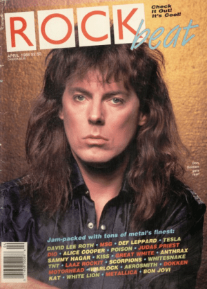 Don Dokken - Rock Beat - magazine cover promo - 1988 - #MO3993ILMFD9
