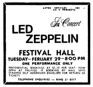 Led Zepplin - 1972 - Brisbane Australia - ad - #MO99009ILMF