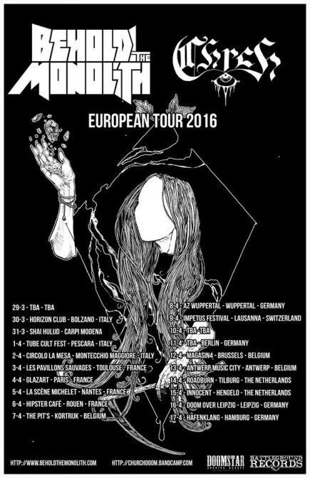 Behold The Monolith - European Tour promo flyer - 2016 - spring - #MO99099ILMF