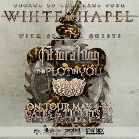 Whitechapel - Decade Of The Blade Tour - 2016 - May - promo tour flyer - #MO963639MR