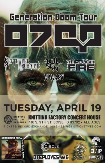 OTEP - April 19 - 2016 - Knitting Factory - concert flyer promo - #MO000669639OS