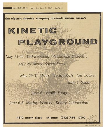 Led Zeppelin - Kinetic Playground - concert flyer - 1969 - #MO92099ILMFG