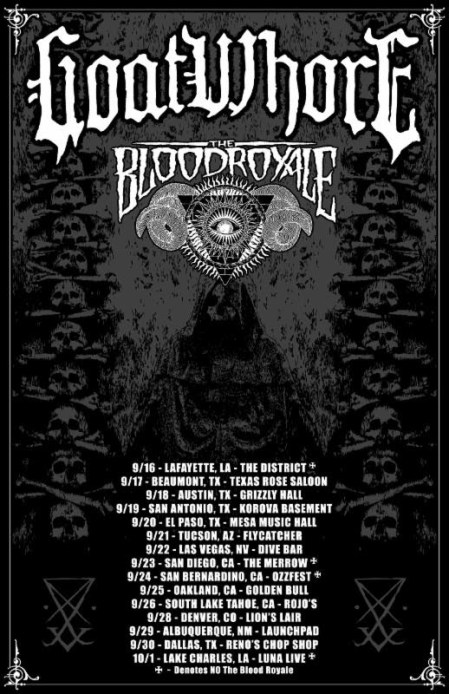 Goatwhore - tour promo flyer - September - 2016 - #MO99663ILMFSO