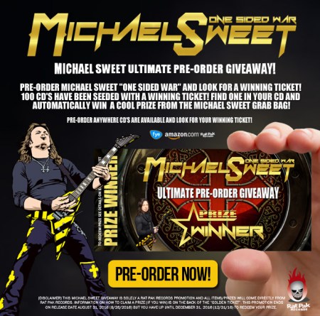 Michael Sweet - One Sided War - ultimate pre order giveaway - promo flyer - One Sided War - 2016 - #MO0999ILMFSO