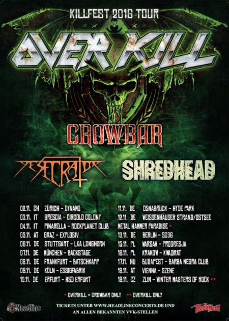 Overkill - Killfest 2016 - Tour Flyer Promo - #MO999099ILMF