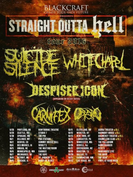 White Chapel - Suicide Silence - Fall Tour Promo Flyer - 2016 - #MO854ILMNMSSO33033