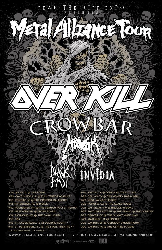 OVERKILL - Metal Alliance Tour - September 2017 - promo flyer - #MO33373
