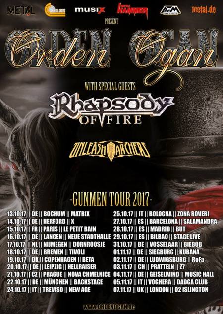 Orden Ogan - Gunmen Tour 2017 - tour flyer - #33MO73ILMFSO3