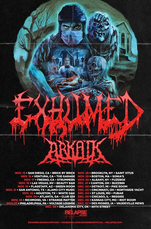 EXHUMED - ARKAIK - promo tour flyer - 2017 - #MO333ILMFSO33