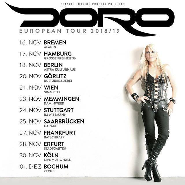 DORO - 2018 European Tour Flyer - #33ILMNSOG777