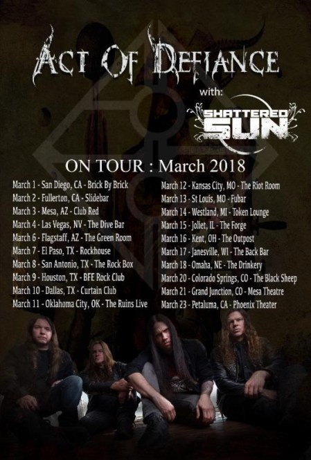 Act Of Defiance - tour flyer - March 2018 - #22MO333ILMWMSOC
