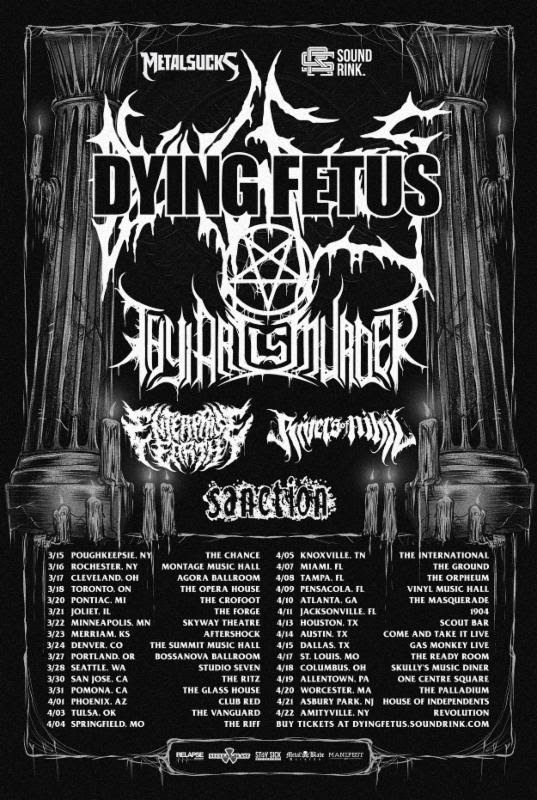 Dying Fetus - Rivers Of Nihil - tour flyer - April March 2018 - #333MO333ILMGDSO