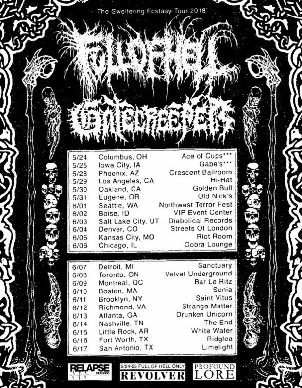 Gatecreeper - Full Of Hell - tour flyer - Spring 2018 - #555MO333ILMG