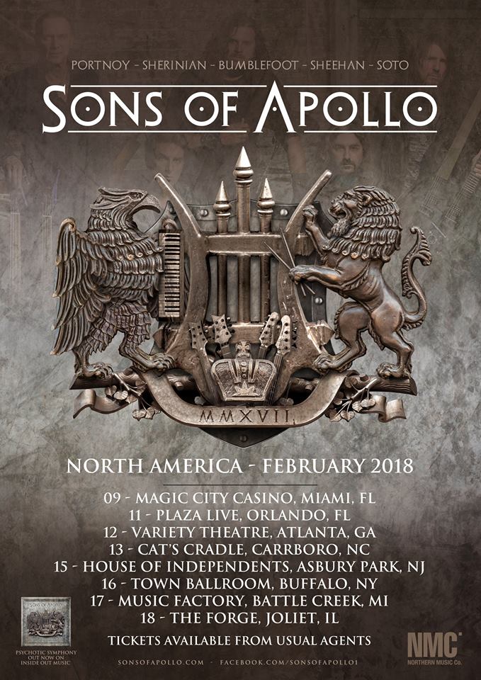 Sons Of Apollo - 2018 - February Tour flyer - #33MO9339