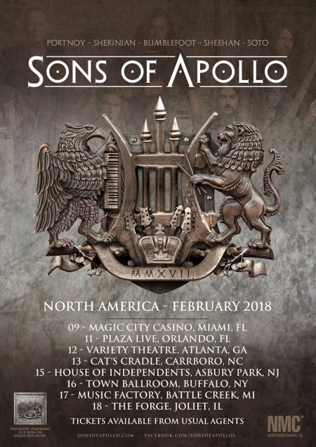 Sons Of Apollo - 2018 - February Tour flyer - #33MO9339