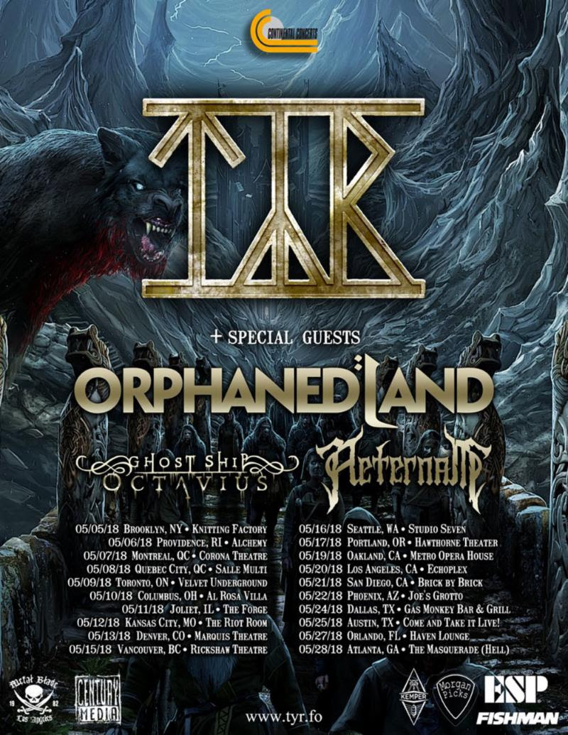 TYR - Spring North American Tour flyer - 2018 - #333MO9ILMG332