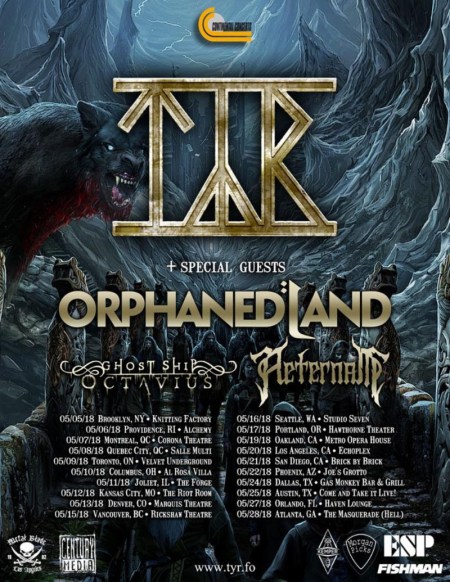 TYR - Spring North American Tour flyer - 2018 - #333MO9ILMG332