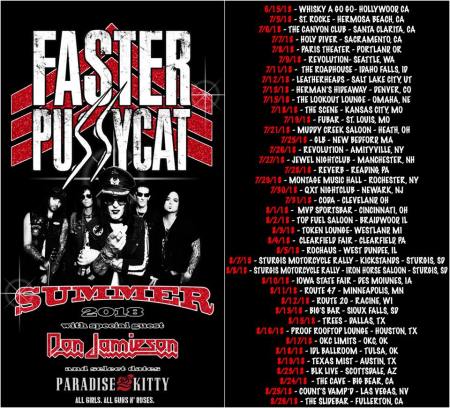 Faster Pussycat - promo flyer - Summer 2018 - Tour - #333MO333ILMG